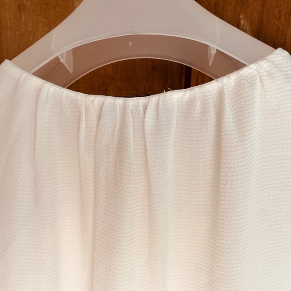 CeCe Women's Drop Shoulder Wide Neck Ruched Blouse Color: New Ivory Size XS - Picture 14 of 16